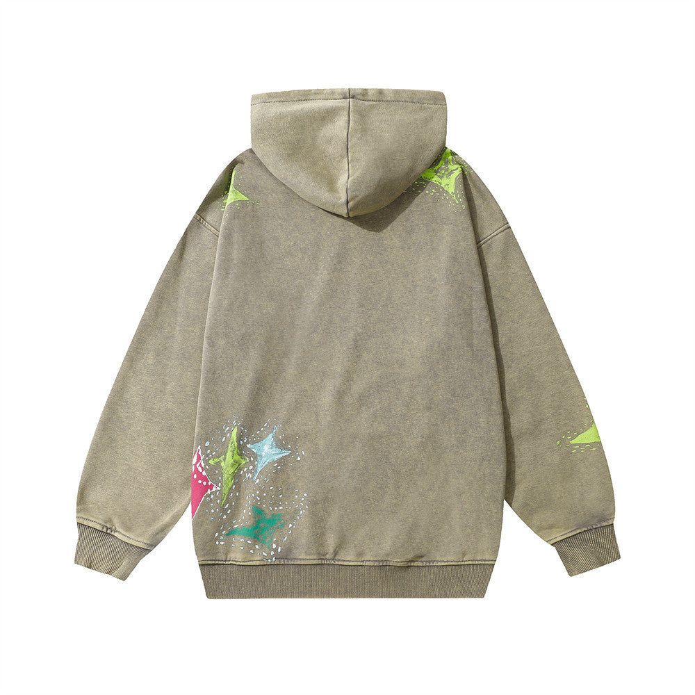 Shape and Letter Printed Hoodies