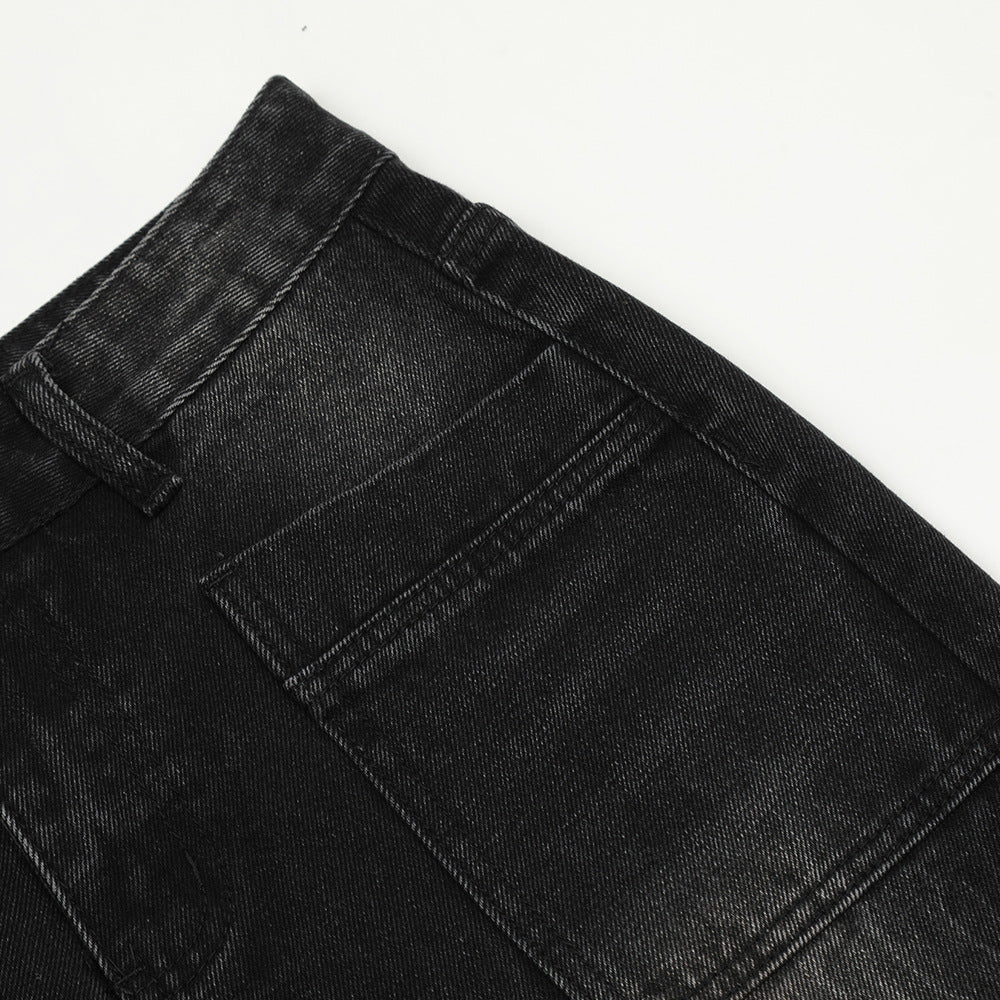 Distressed Wash Bright White Denim Trousers