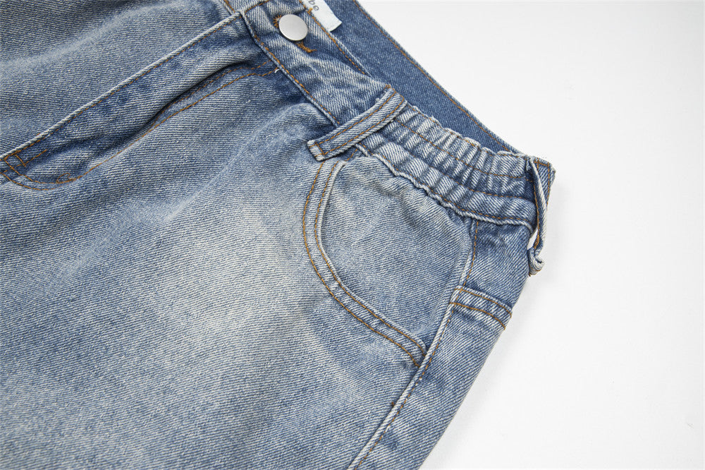 Unisex Ripped Beggar Denim Jeans