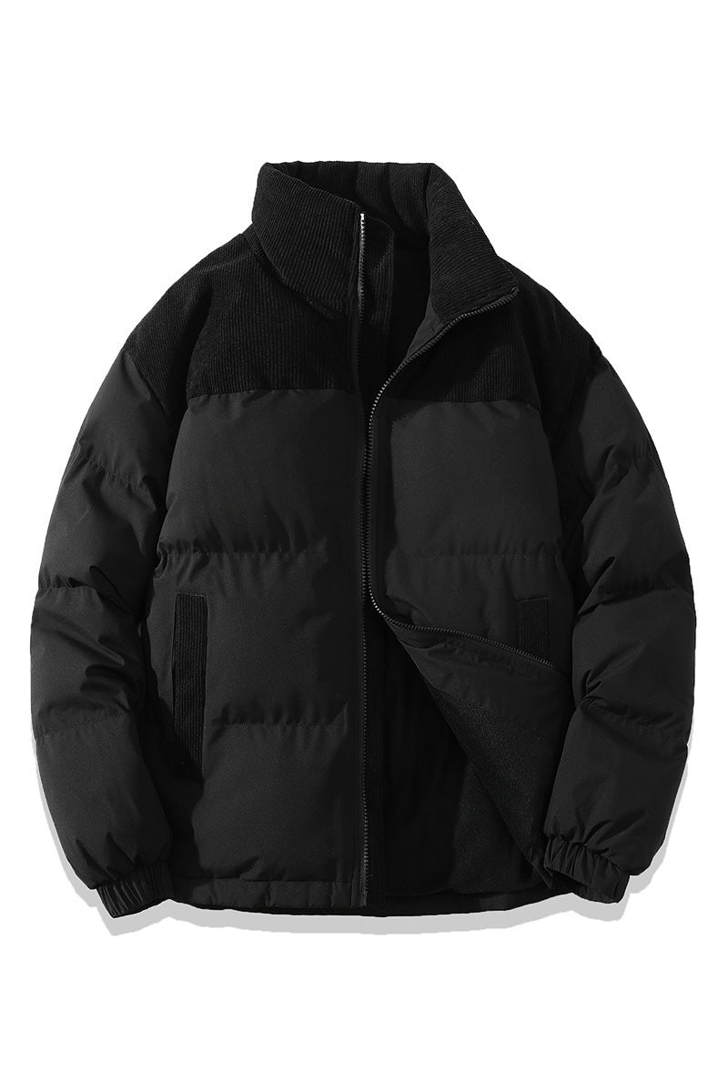 Unisex Winter Contrast-coloured Cotton Padded Puffer