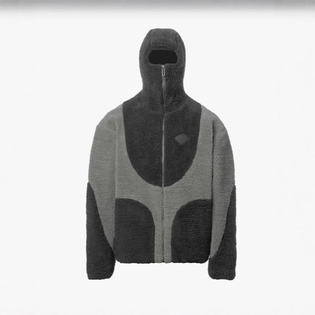 Lamb Wool Hooded Zipper Coat