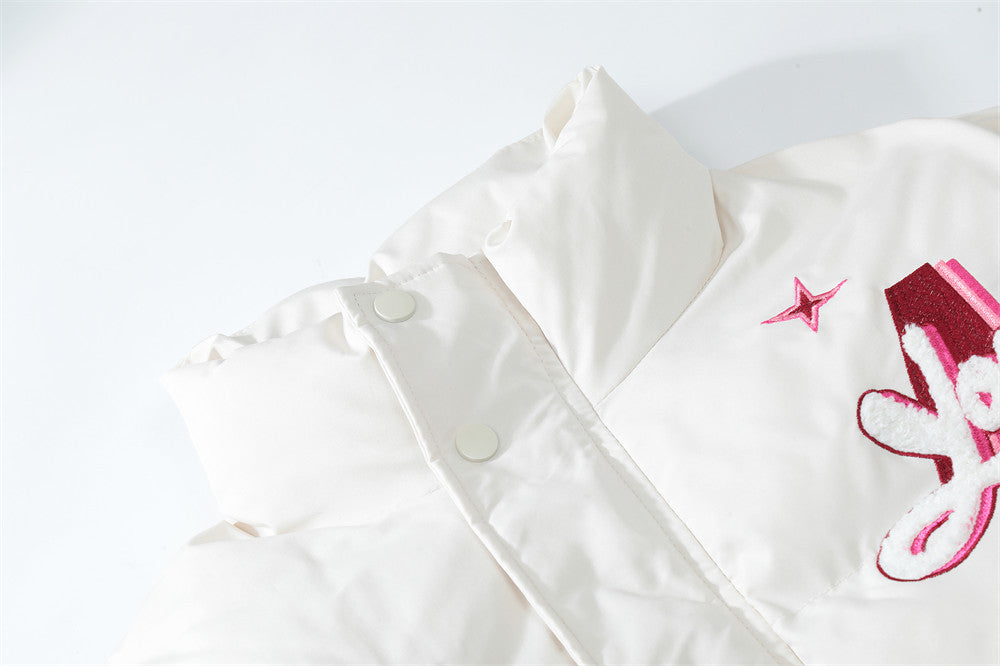 Printed Stand Collar Cotton-padded Puffers
