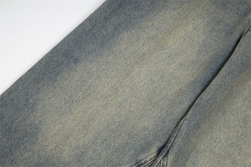 Striped Straight-leg Denim Jeans