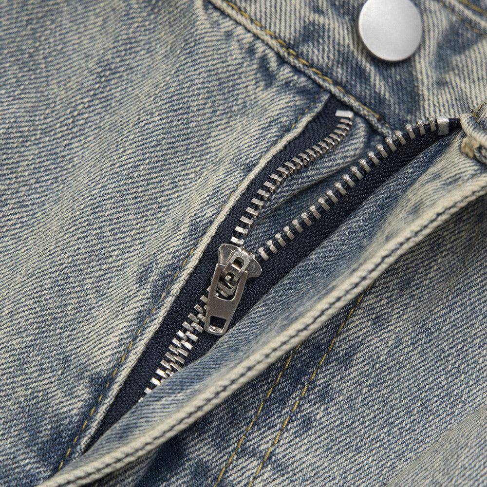 Unisex Ripped Stitching Denim Jeans