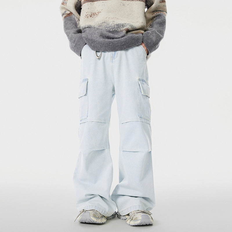 Loose Multi-pocket Work-wear Jeans
