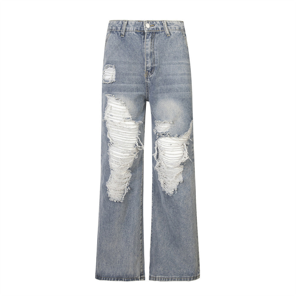 Unisex Ripped Denim Jeans