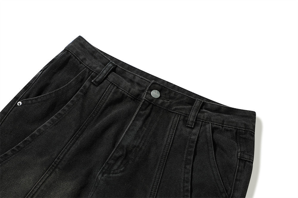 Rock Stitched Straight Jeans