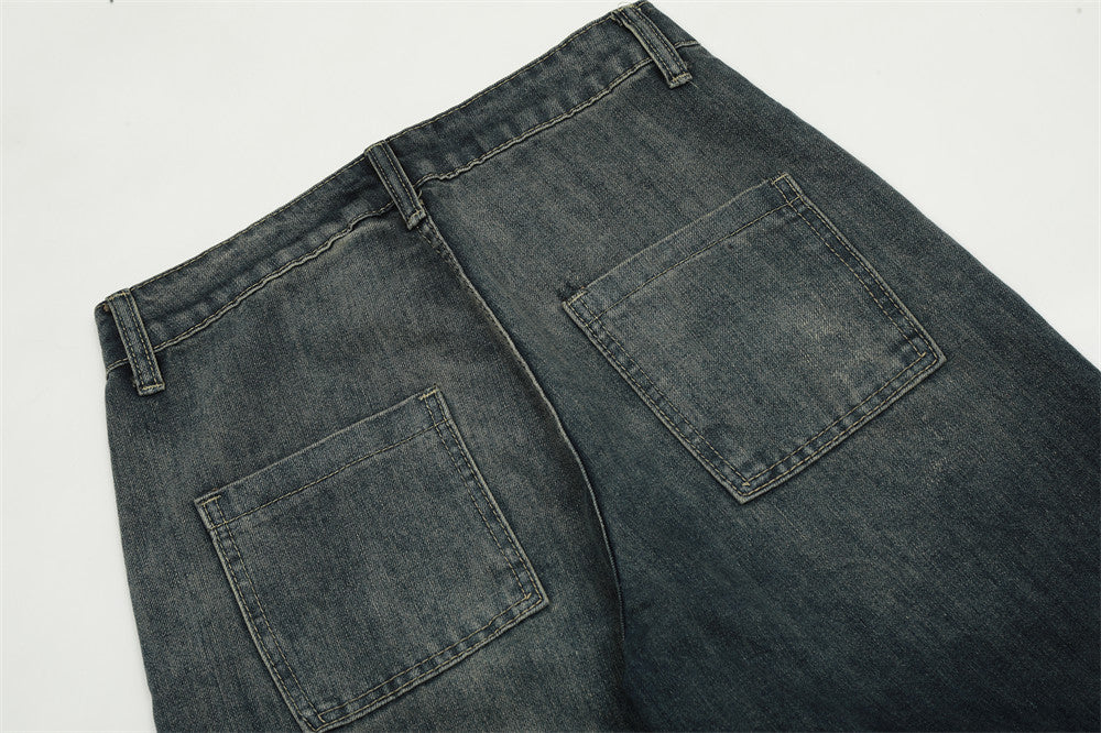 Retro Graffiti Straight-leg Denim Jeans