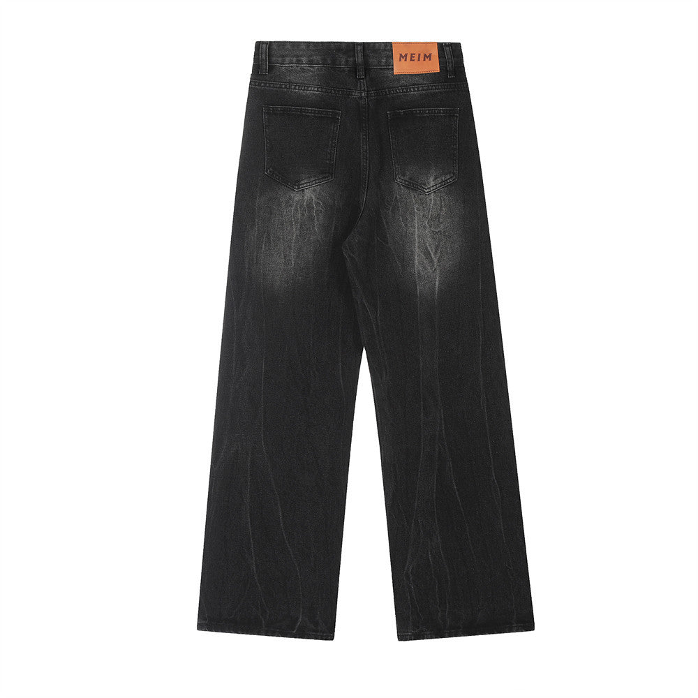 Distressed Wash Bright White Denim Trousers