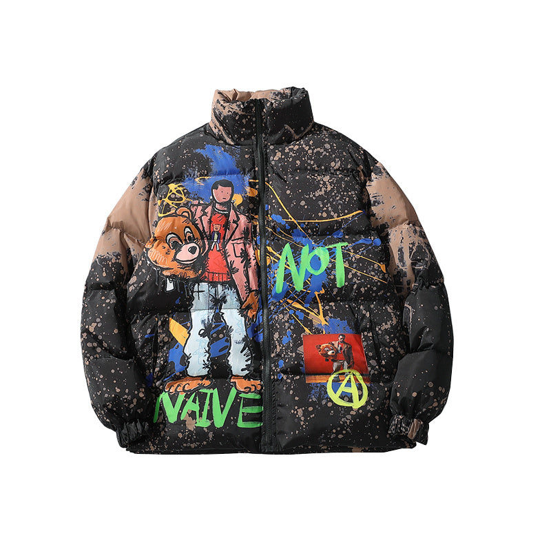 Graffiti Printed Cotton Padded Puffers