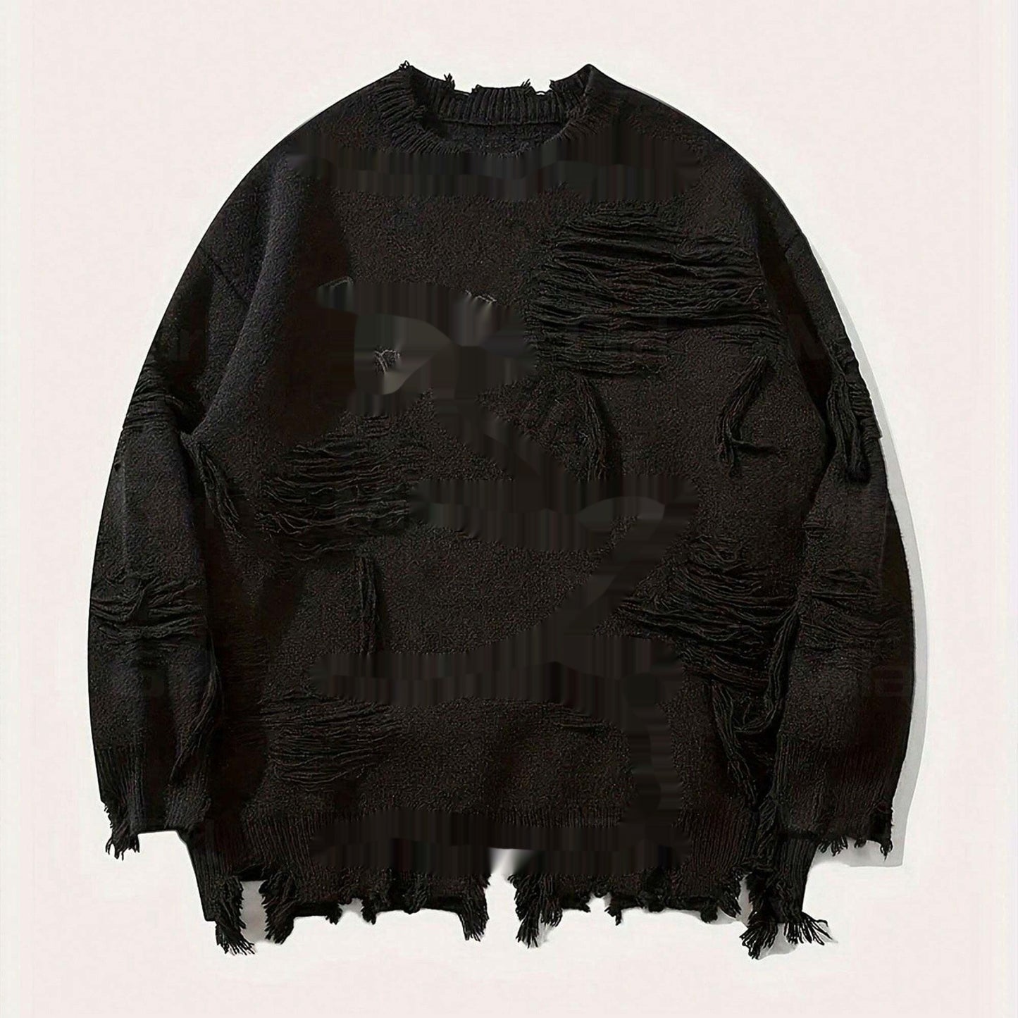 Jacquard Knit Sweater | Ripped Warm Sweater | D-Vine