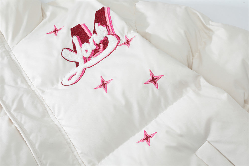 Printed Stand Collar Cotton-padded Puffers