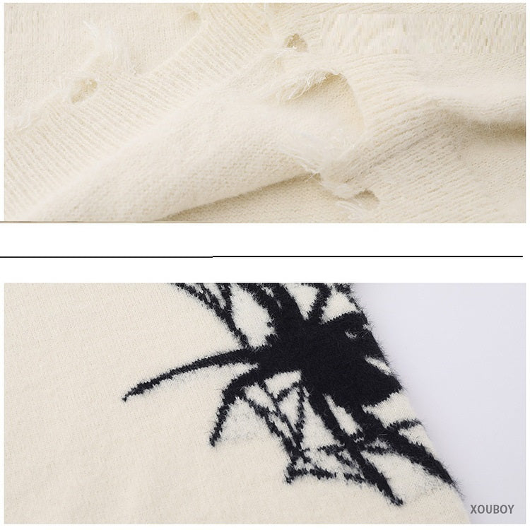 Retro Spider Printed Sweater
