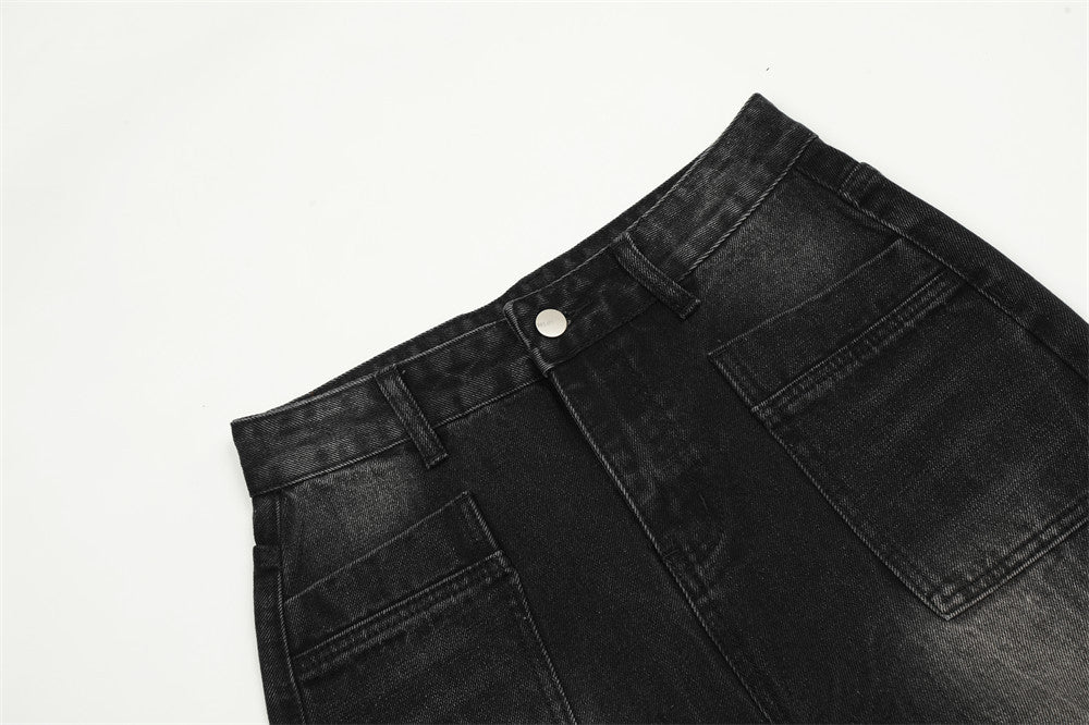 Distressed Wash Bright White Denim Trousers