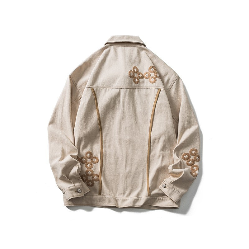 Copper Coin Embroidered Multi-pocket Jackets