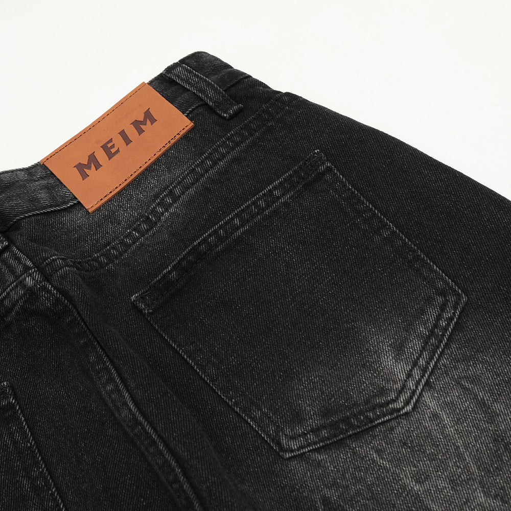 Distressed Wash Bright White Denim Trousers