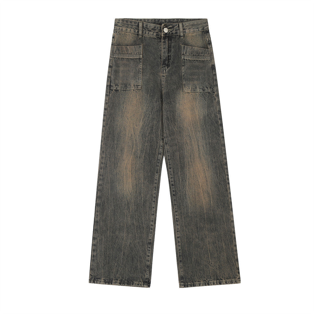 Distressed Wash Bright White Denim Trousers