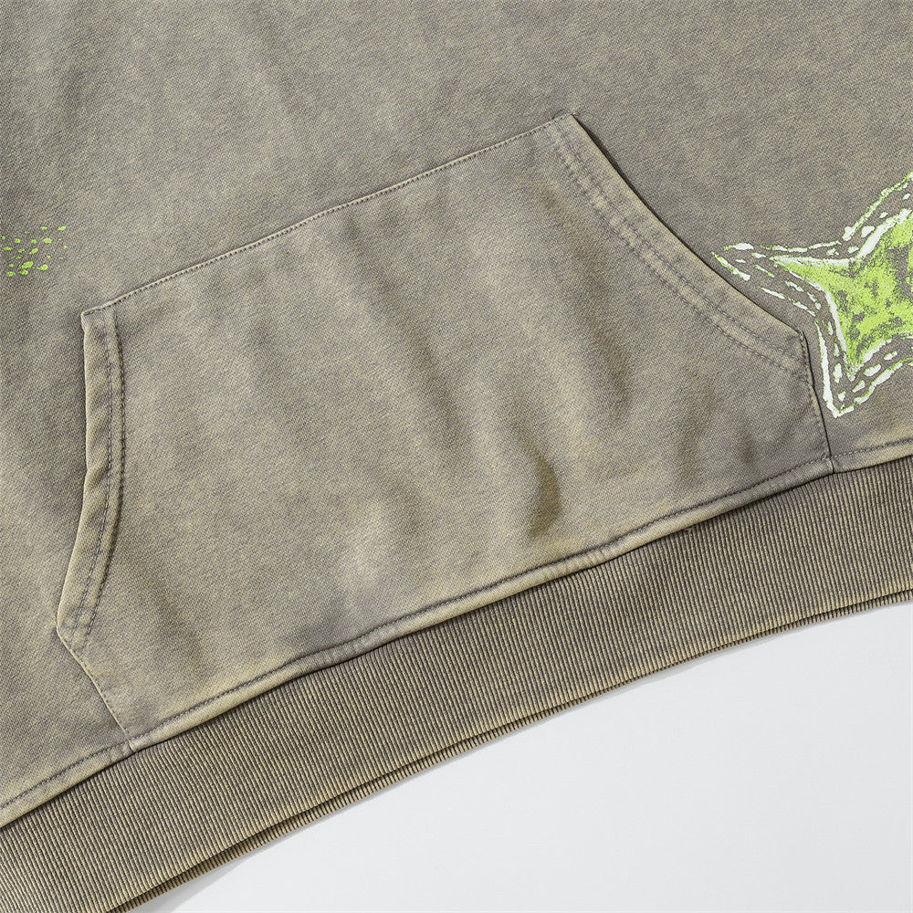 Shape and Letter Printed Hoodies