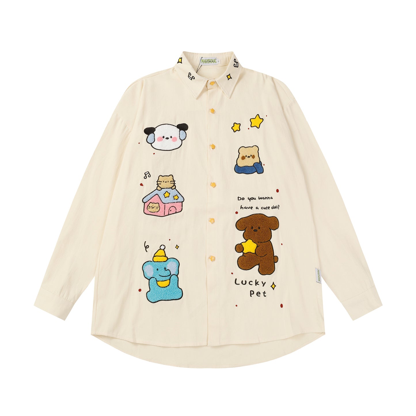 Embroidered Graphic Shirt | Loose Embroidered Shirt | D-Vine