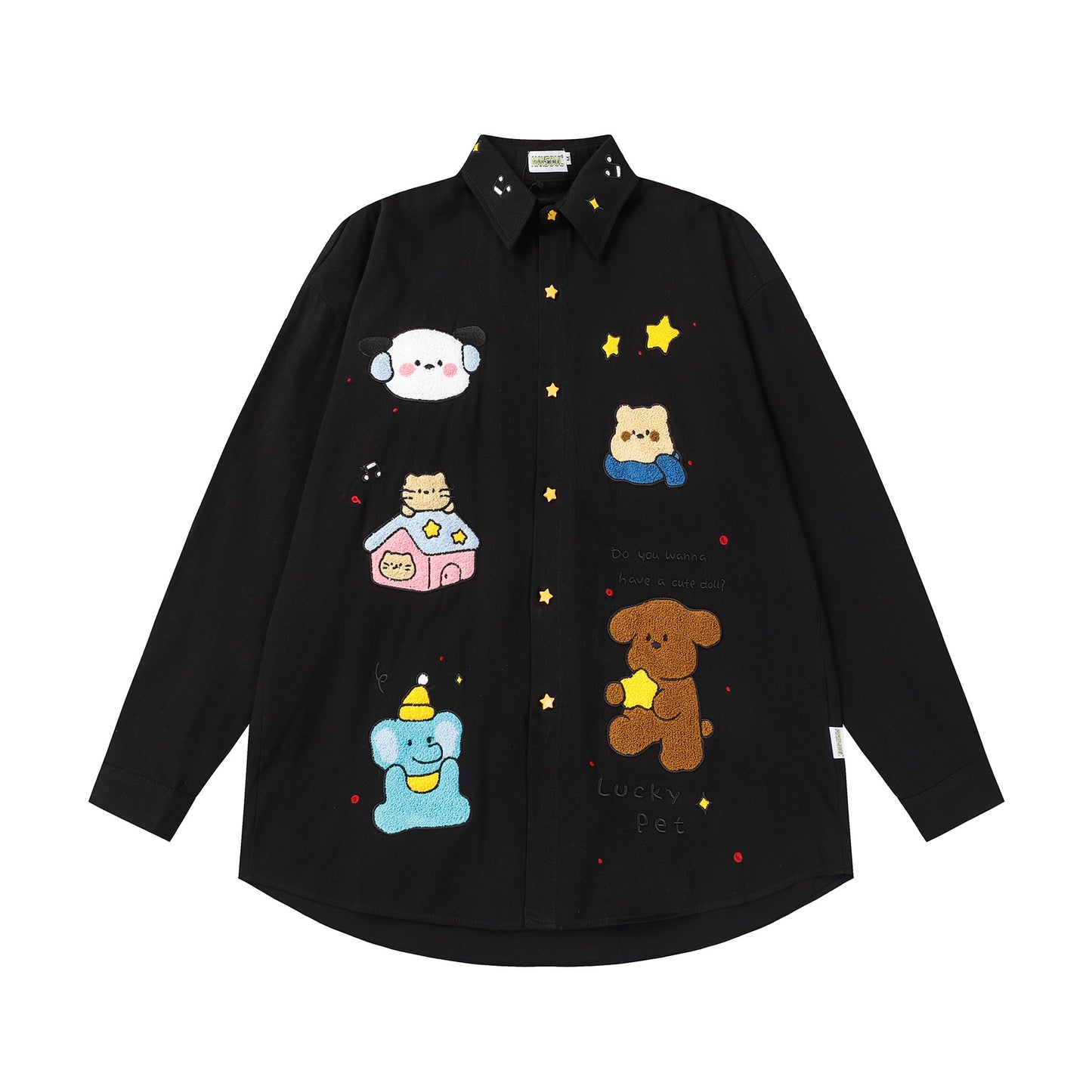 Embroidered Graphic Shirt | Loose Embroidered Shirt | D-Vine