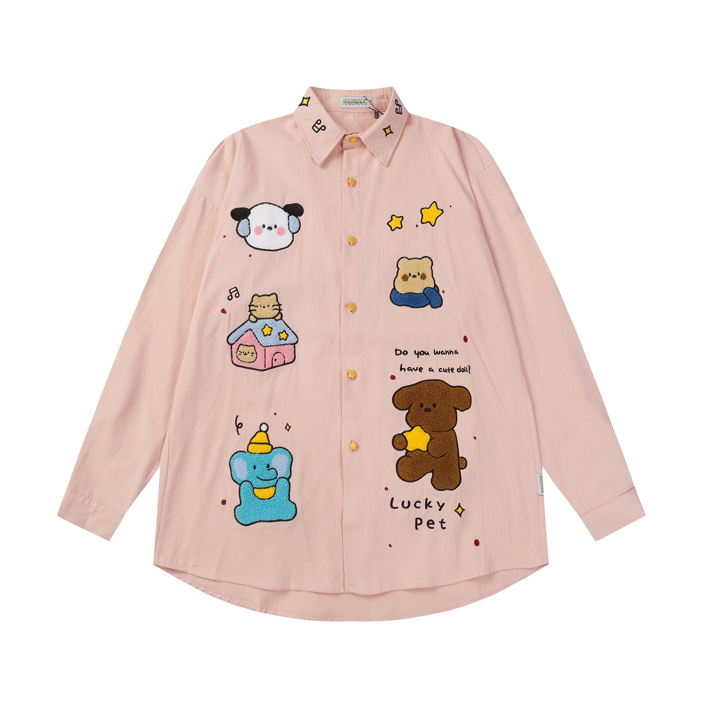 Embroidered Graphic Shirt | Loose Embroidered Shirt | D-Vine