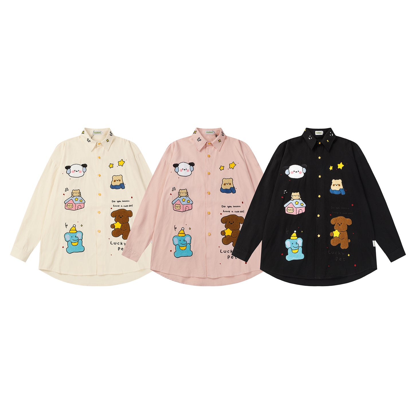 Embroidered Graphic Shirt | Loose Embroidered Shirt | D-Vine