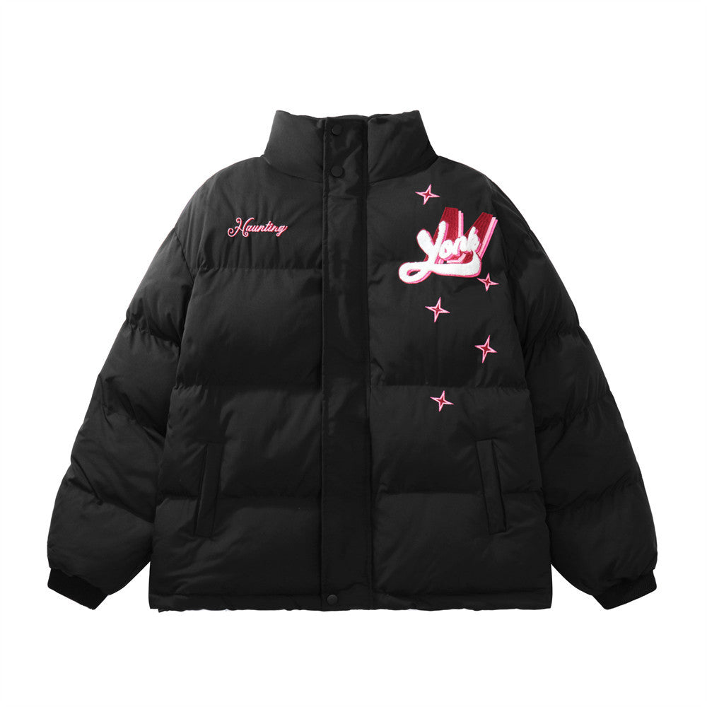 Printed Stand Collar Cotton-padded Puffers