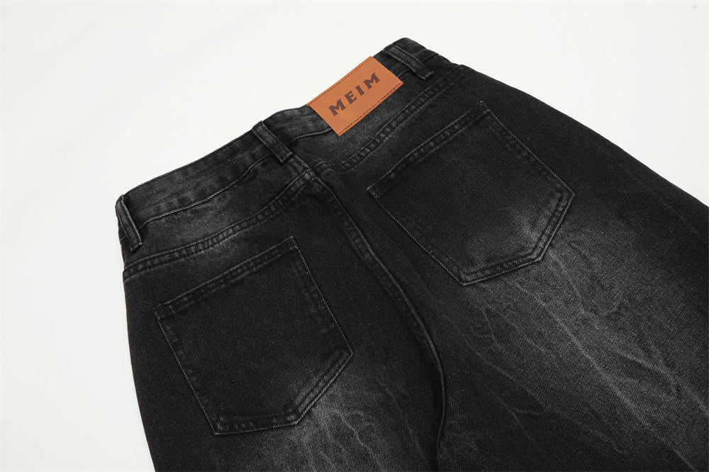 Distressed Wash Bright White Denim Trousers