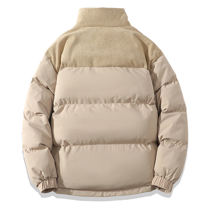 Unisex Winter Contrast-coloured Cotton Padded Puffer