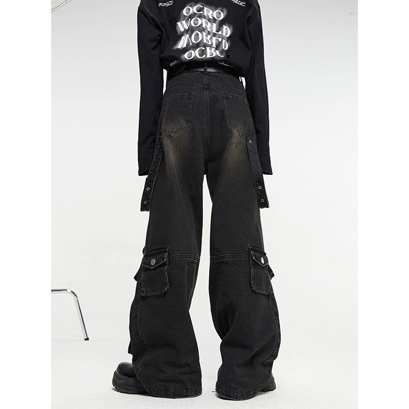 Multi Pocket Vintage Denim Jeans