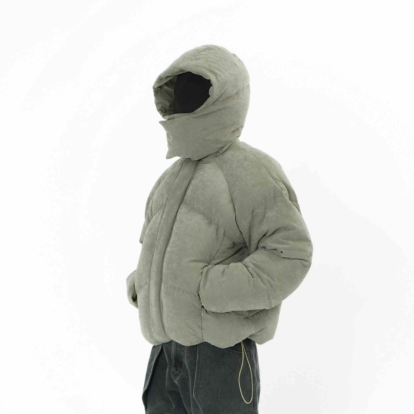 Helmet Armor Split Down Puffer Jacket