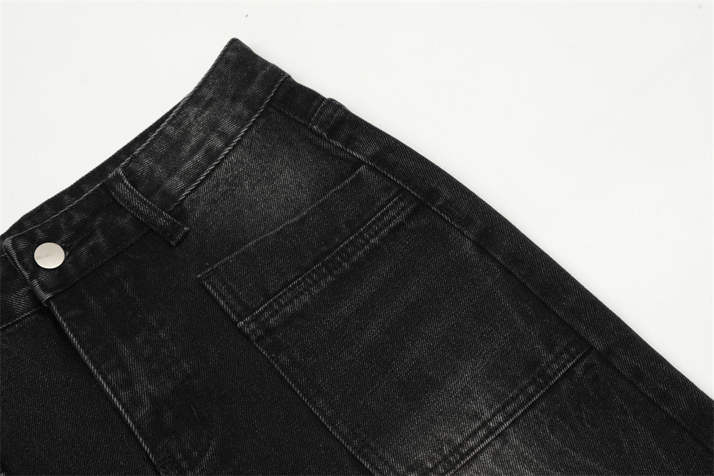 Distressed Wash Bright White Denim Trousers