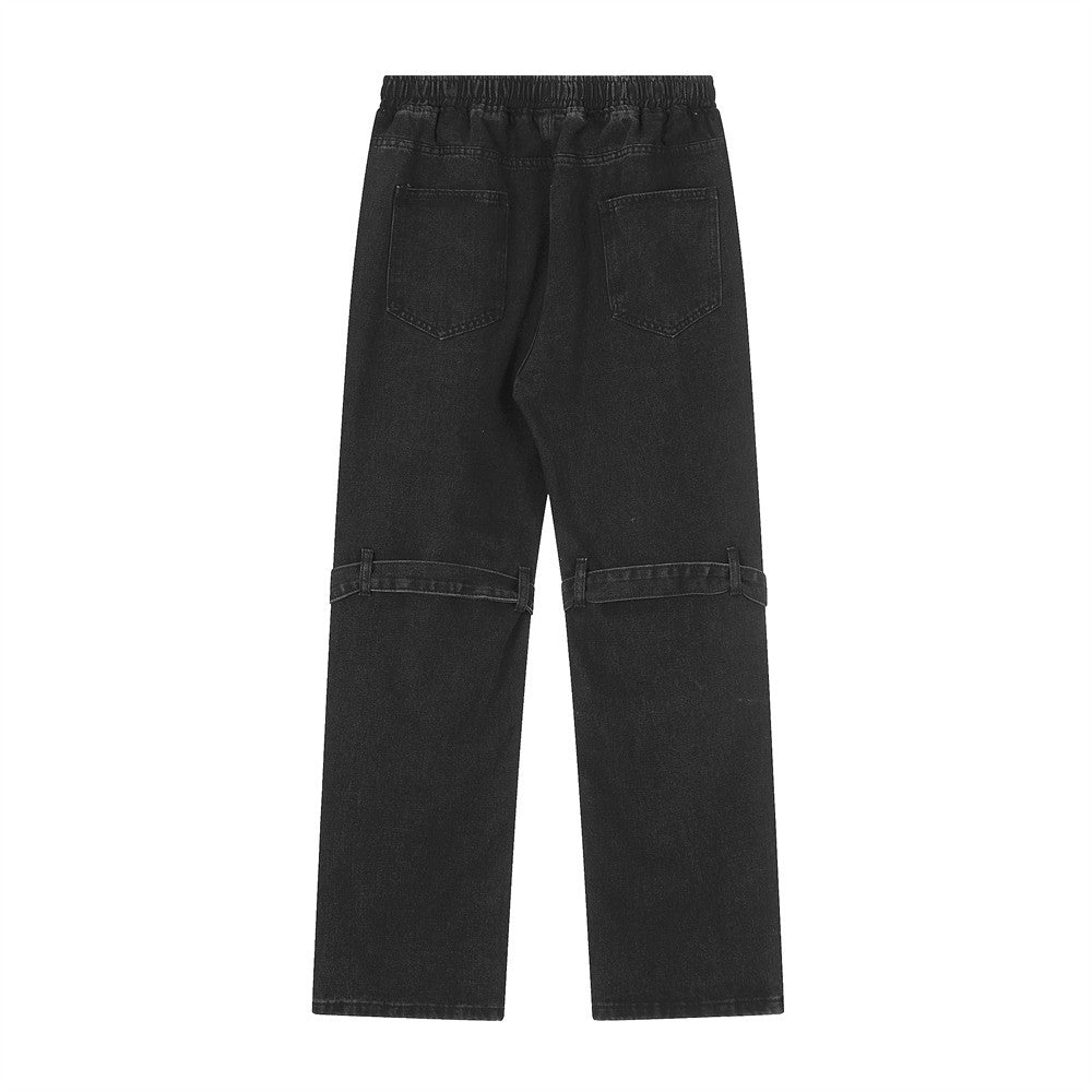 Star Embroidered Straight-leg Denim Jeans