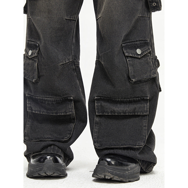 Multi Pocket Vintage Denim Jeans
