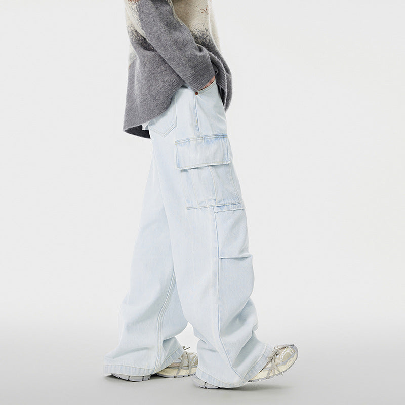 Loose Multi-pocket Work-wear Jeans
