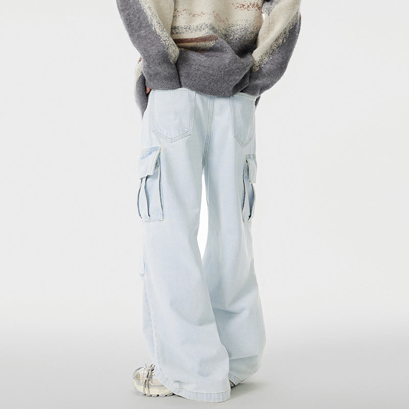 Loose Multi-pocket Work-wear Jeans