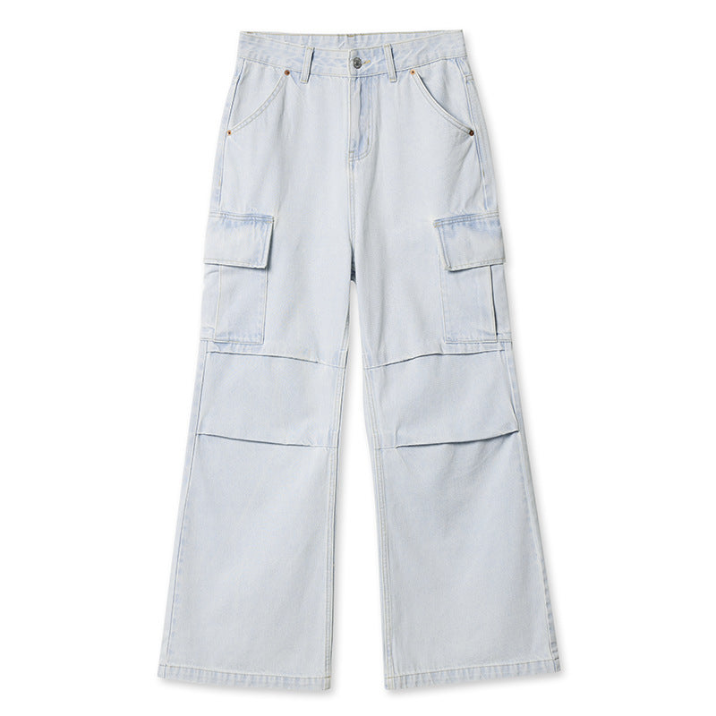 Loose Multi-pocket Work-wear Jeans