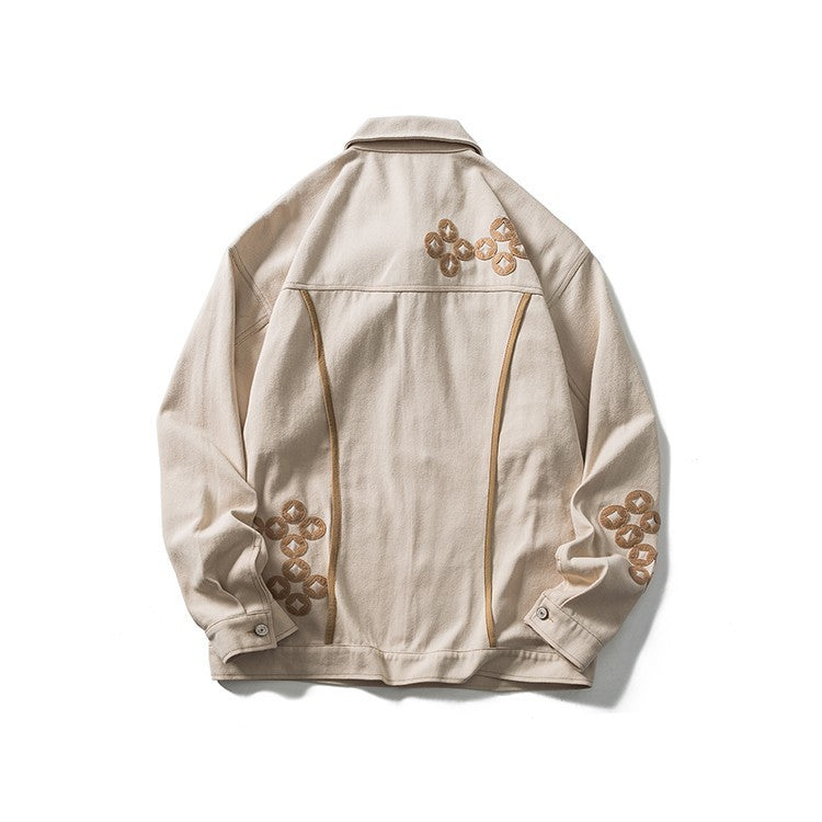 Copper Coin Embroidered Multi-pocket Jackets