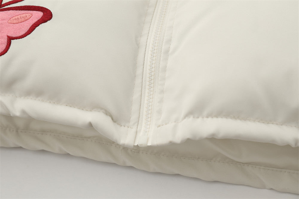 Campblue Butterfly Patch Cotton Puffer
