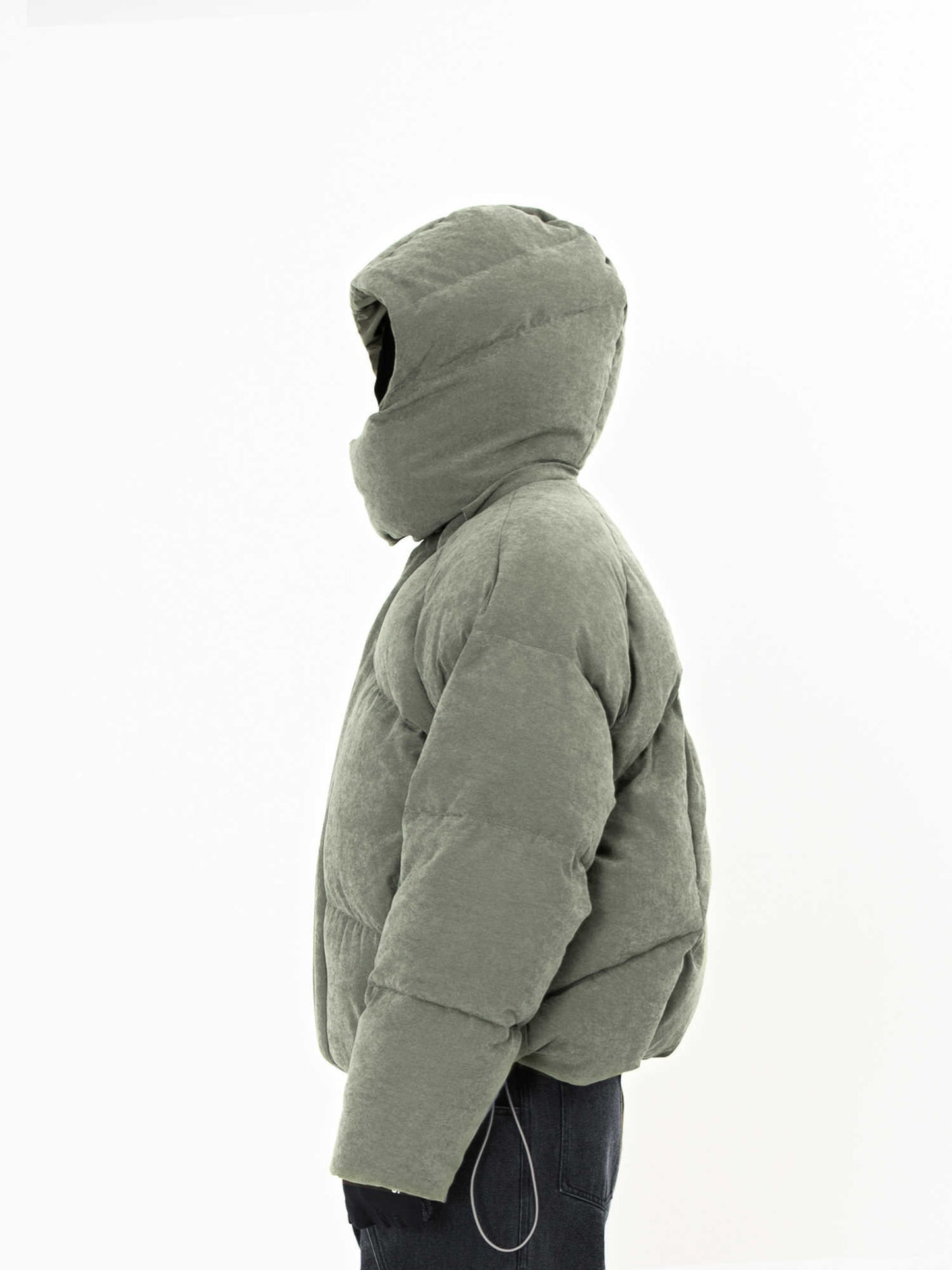 Helmet Armor Split Down Puffer Jacket