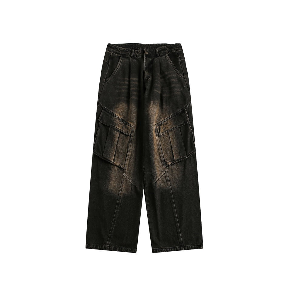 Retro Washed Cargo Jeans