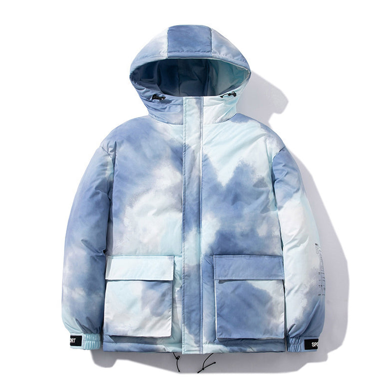 D-vine Gradient Hooded Bread Coat