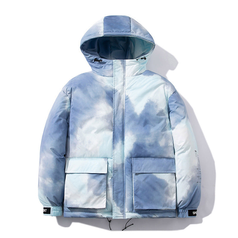 D-vine Gradient Hooded Bread Coat