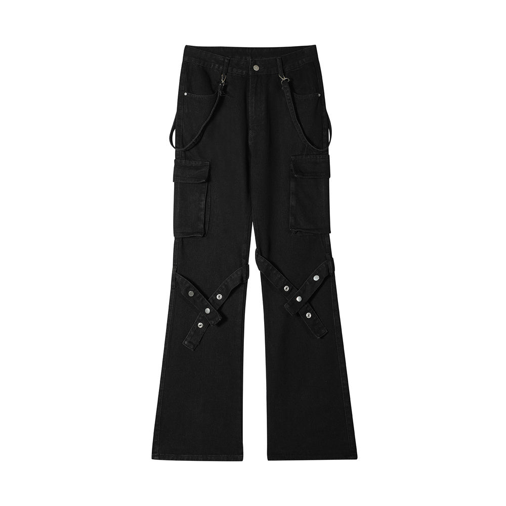 Punk Flared Denim Jeans | Bootcut Streetwear