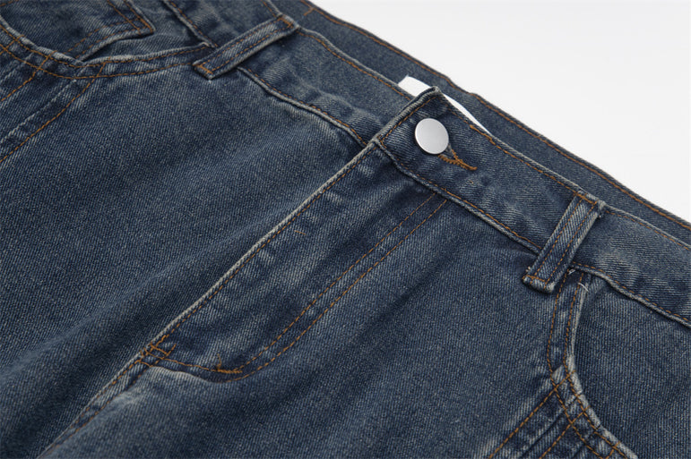 D-vine Side-Ripped Baggy Jeans - back view