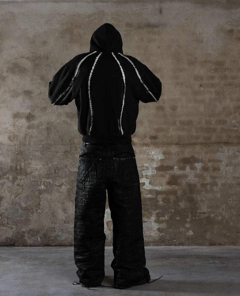 Vintage Striped Zip-Up Hoodie | Cotton Streetwear