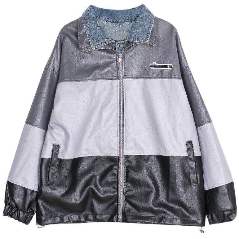 D-vine Stitched Leather Jacket - pocket detail