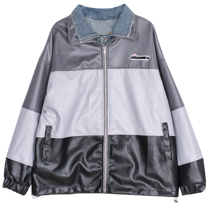 D-vine Stitched Leather Jacket - pocket detail