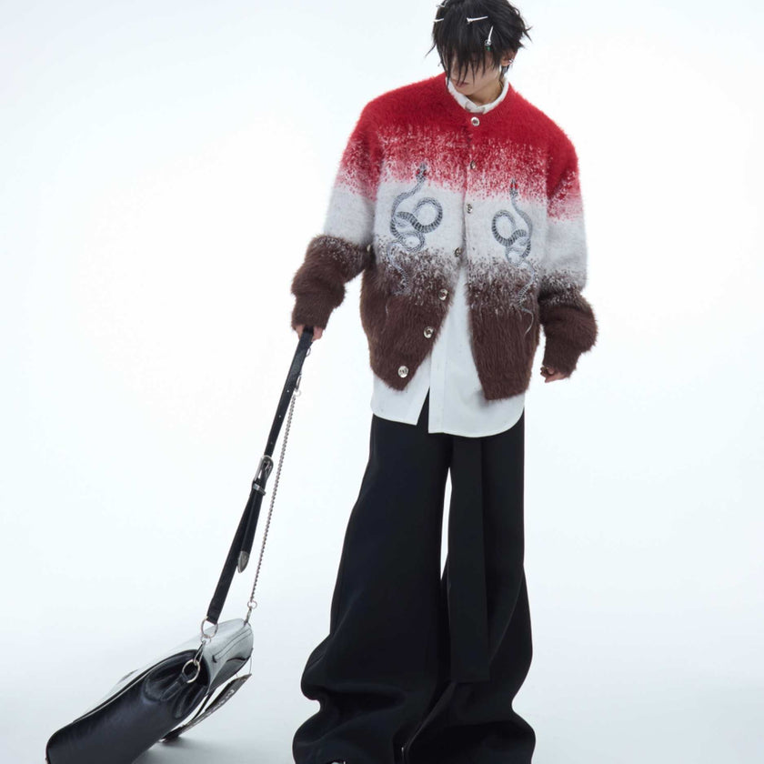 D-vine Mink Hair Gradient Loose Sweater