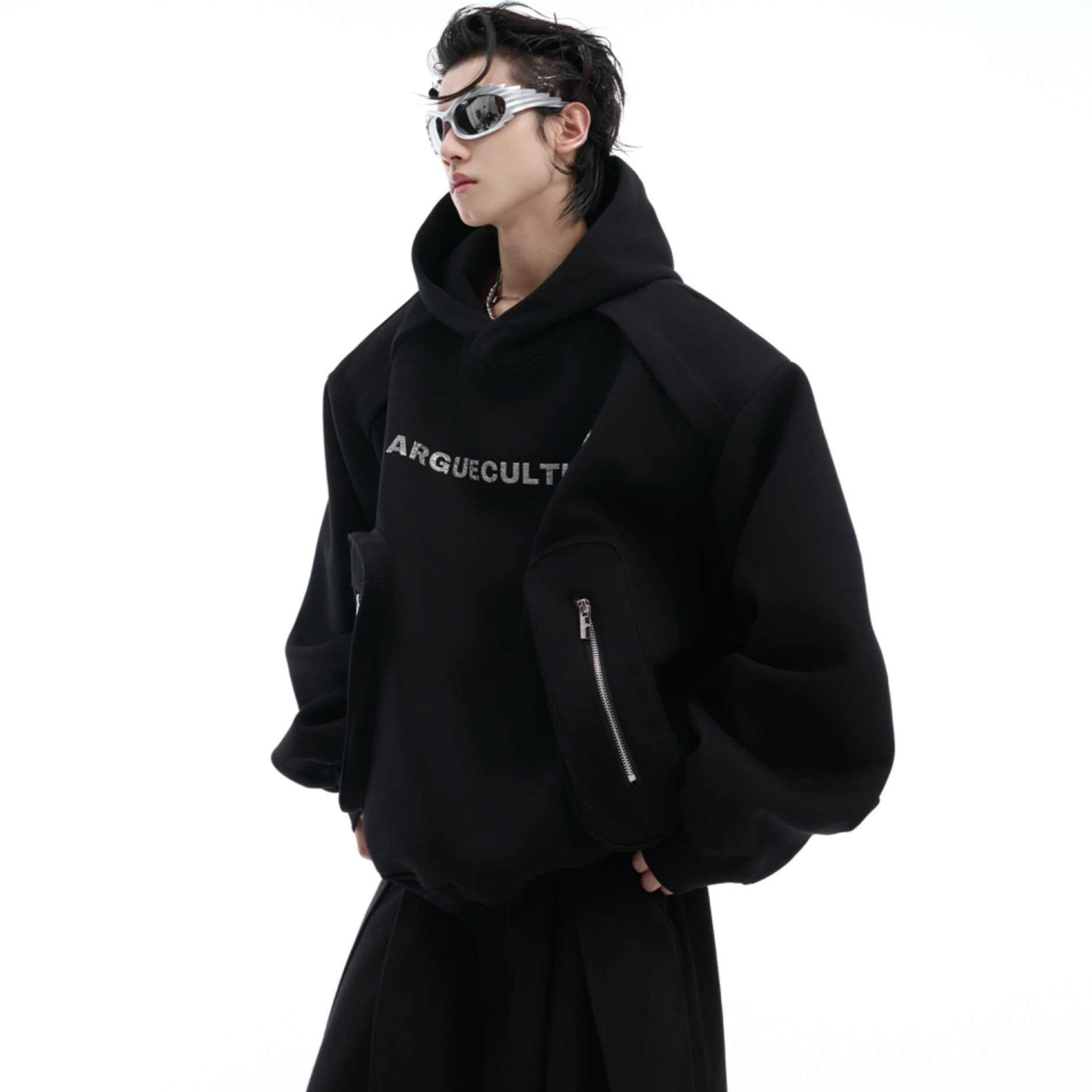 Oversized Cargo Pocket Pullover Hoodie | Streetwear